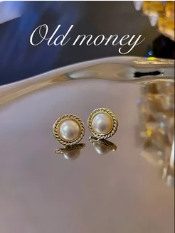 Скидка на Серьги винтажные с жемчугом old money классические